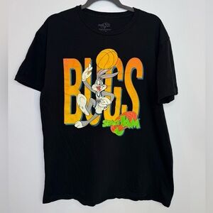 Space Jam Bugs Bunny Black Graphic Tee size large